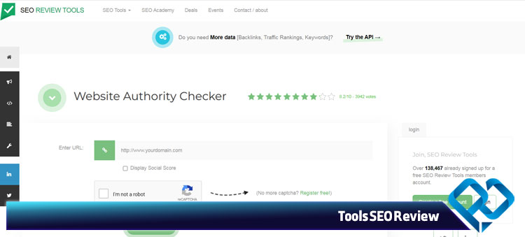 ابزار Tools SEO Review برای محاسبه اعتبار دامنه