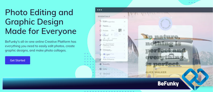 ادیت عکس با هوش مصنوعی رایگان BeFunky