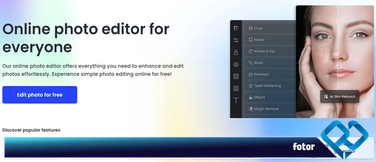 ادیت و ویرایشگر عکس هوش مصنوعی fotor