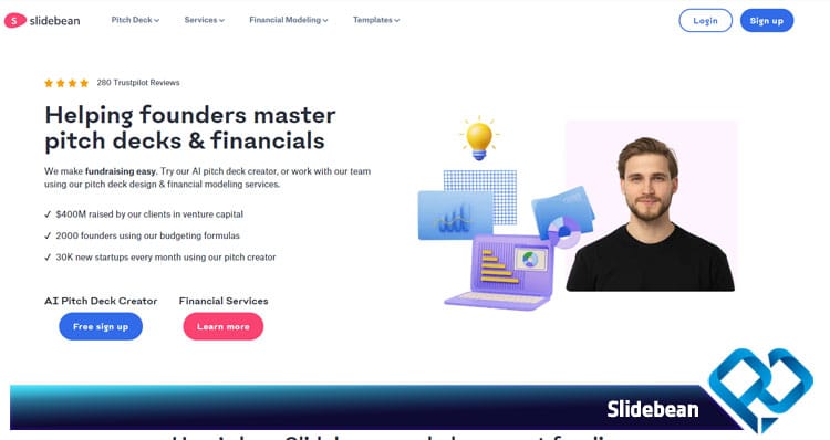 ابزار هوش مصنوعی Slidebean برای ساخت پاورپوینت